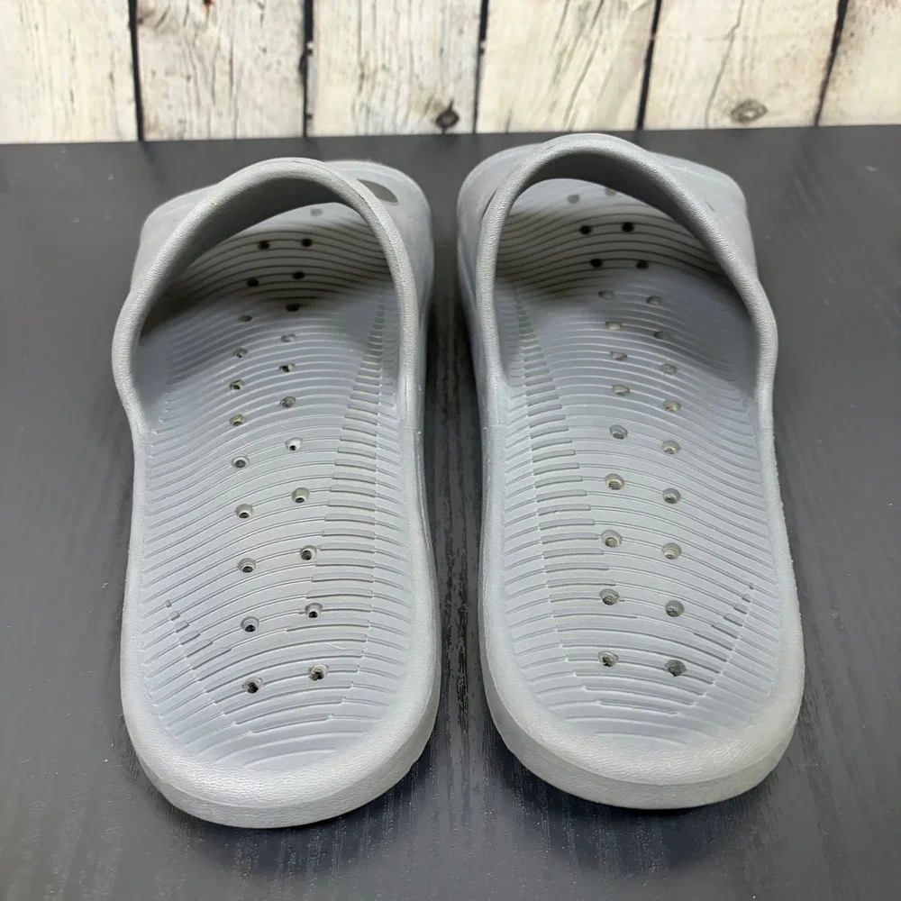 Nike Kawa Shower Slides Grey Black Swoosh Mens 9 Womens 10 832528-002 Sandal